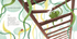 The frog was climbing up the ladder.